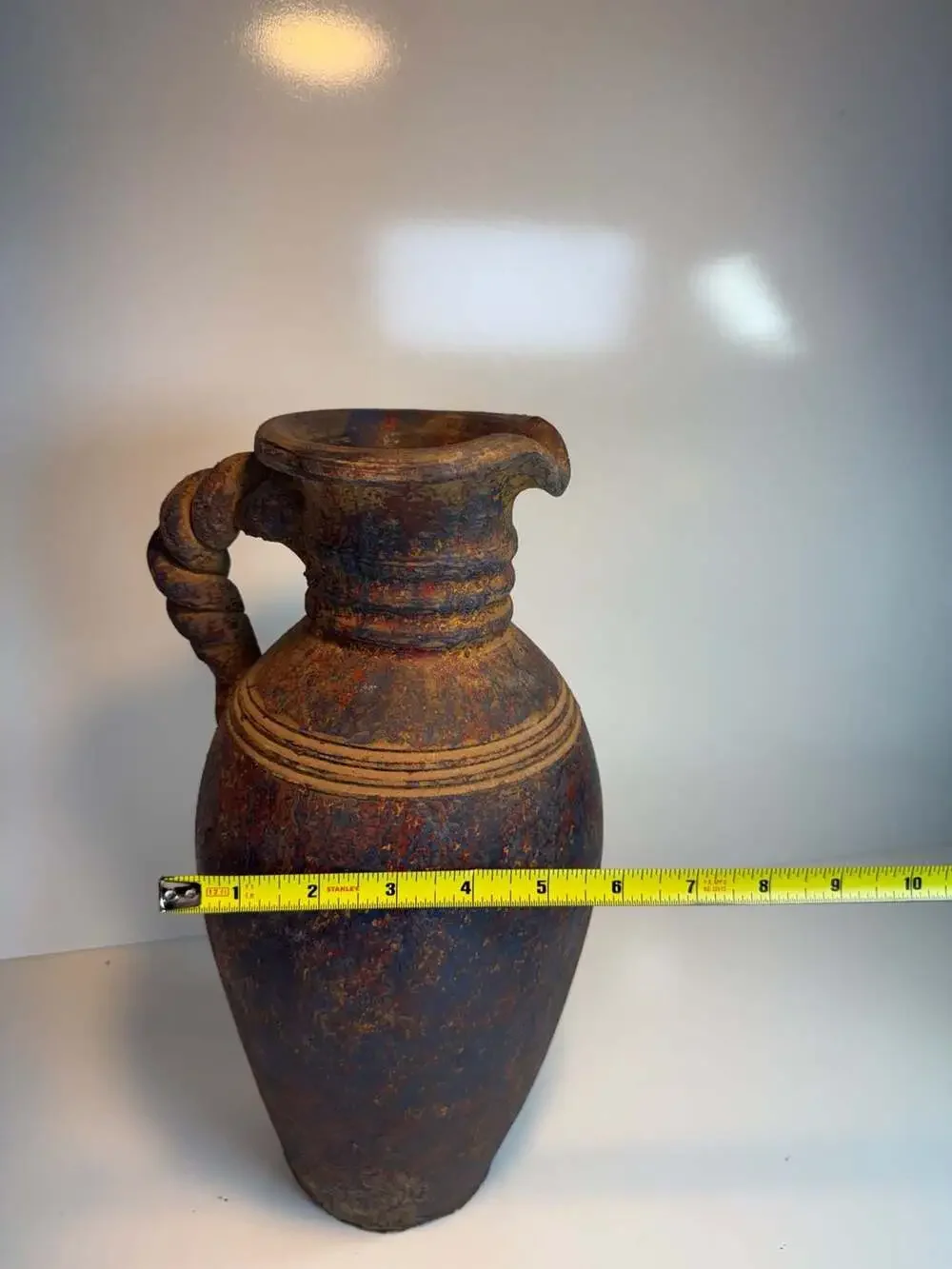 Artisan Terracotta Amphora Pitcher Size 13.5